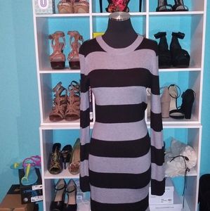 Striped Sweater Midi Dress